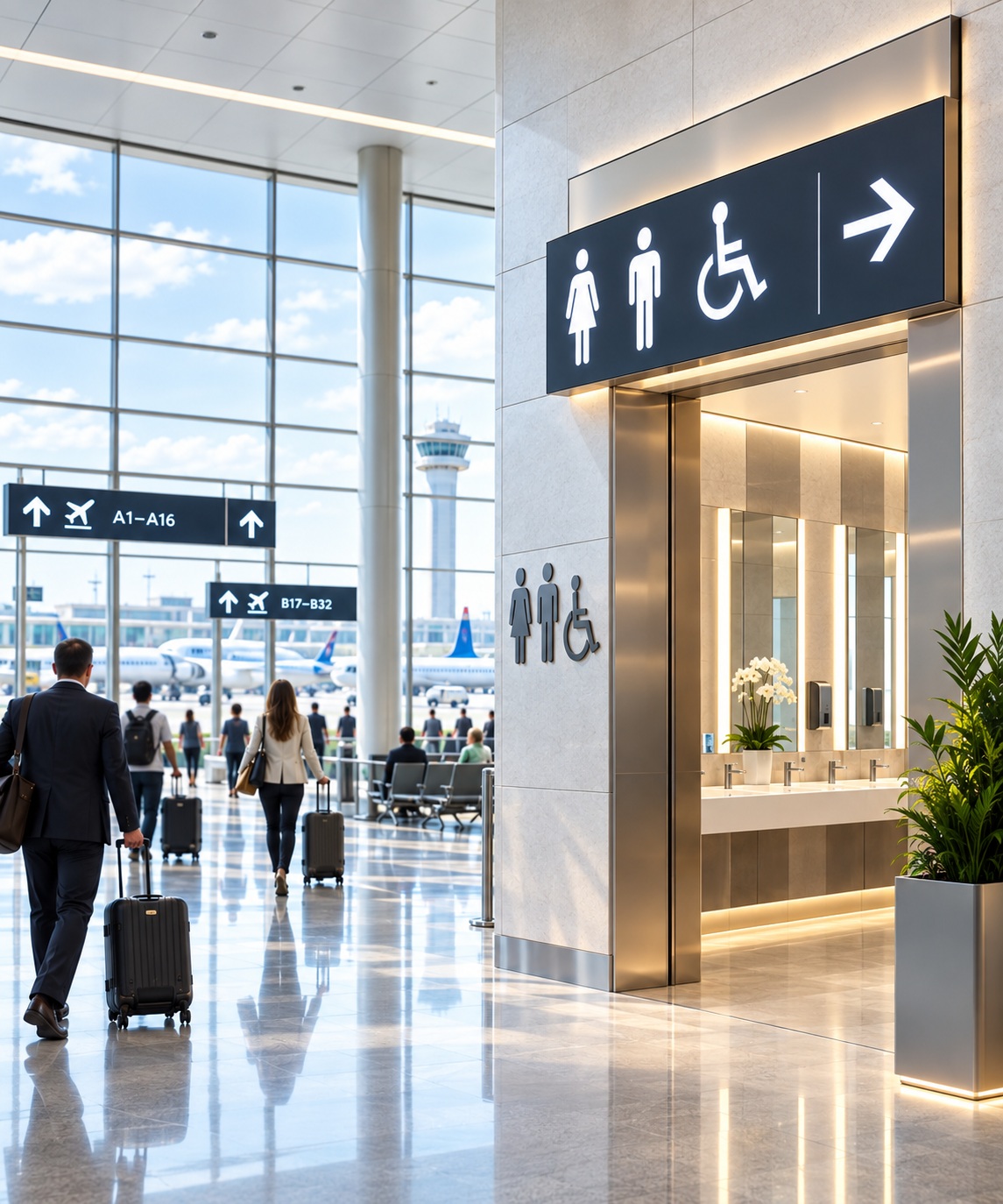 Airport touchless faucet applications
